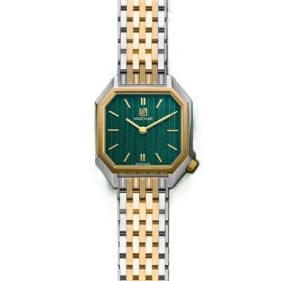 Montre March LA.B Milady Mansart - Chevrons Emerald - bracelet acier bicolore