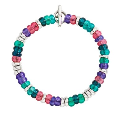 Bracelet Dodo rondelles en argent et plastique recyclé
