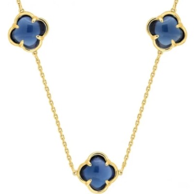 Collier Morganne Bello Songe, en or jaune et topazes blue london