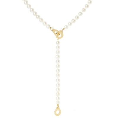 Collier Menottes dinh van en or jaune et perles d'eau douce