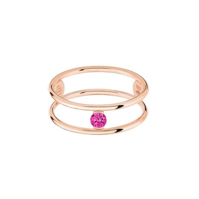 Bague La Brune & La Blonde HULA HOOP Solitaire en or rose et rubis 0.12ct