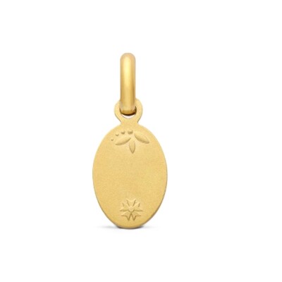 Pendentif Arthus Bertrand mini trèfle en or jaune et laque émeraude