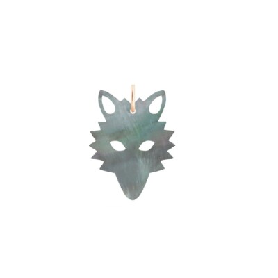 Pendentif  Ginette NY Loup en nacre noire