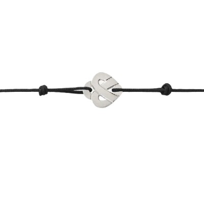 Bracelet sur cordon Poiray Coeur Entrelacé en titane