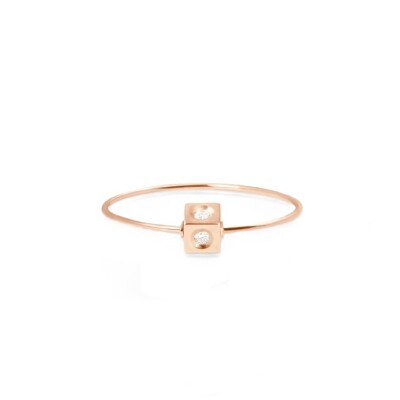Bague Vanrycke Cubix en or rose et diamants