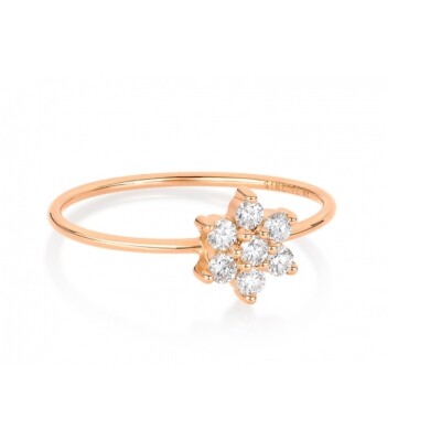 Bague Ginette NY Single diamond star en or rose et diamants