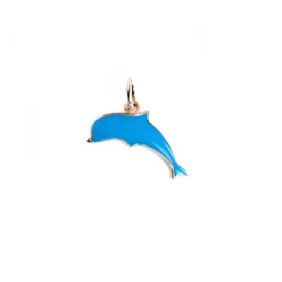 Pendentif DoDo Dauphin en or rose et émail