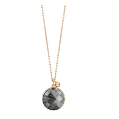 Collier Ginette NY PIXIE Ever en or rose et nacre noire