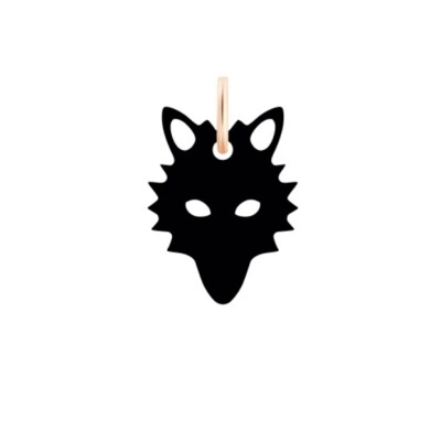 Pendentif Ginette NY mini wolf en or rose et onyx