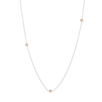 Collier Dodo Bollicine en argent et or rose - 90cm