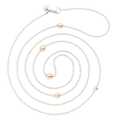 Collier Dodo Bollicine en argent et or rose - 90cm