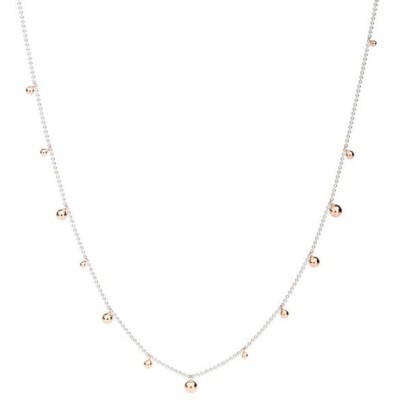 Collier Dodo Bollicine en argent et boules en or rose 9ct