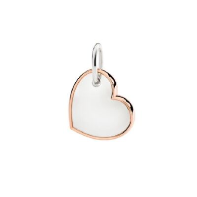Pendentif DoDo Charm XL Cœur en argent et or rose 9ct