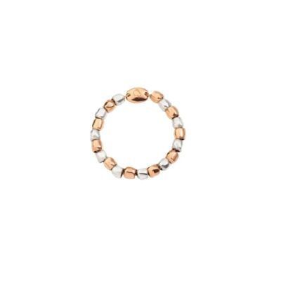 Bague DoDo mini granelli en argent et or rose 9ct