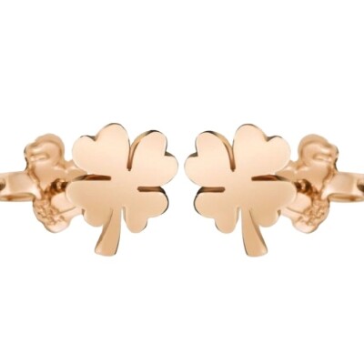 Boucles d'oreilles DoDo Trèfle à quatre feuilles en or rose