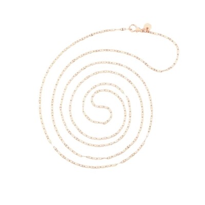 Sautoir DoDo maille marine en or rose, 80cm