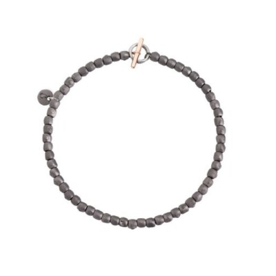Bracelet DoDo avec mini grains en titane et fermoir en or rose