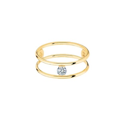Bague La Brune & La Blonde HULA HOOP Solitaire en or jaune et diamant