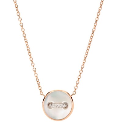 Collier Pomellato Pom Pom Dot en or rose, nacre et diamants