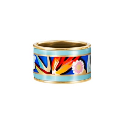 Bague FREWILLE Diva Hommage à Frida Kahlo en plaqué or et émail turquoise