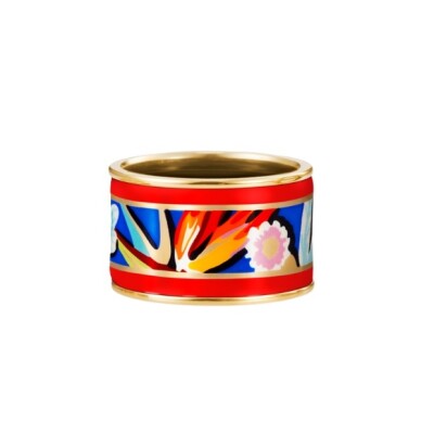 Bague FREYWILLE Diva Hommage à Frida Kahlo en plaqué or et émail rouge