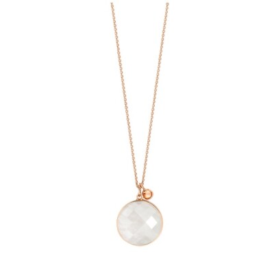 Collier Ginette NY PIXIE Ever en or rose et pierre de lune blanche
