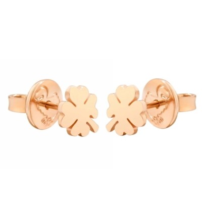 Boucles d'oreilles DoDo Trèfle à quatre feuilles en or rose