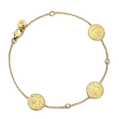 Bracelet Arthus Bertrand Pluie d'Etoiles en or jaune, 3 motifs