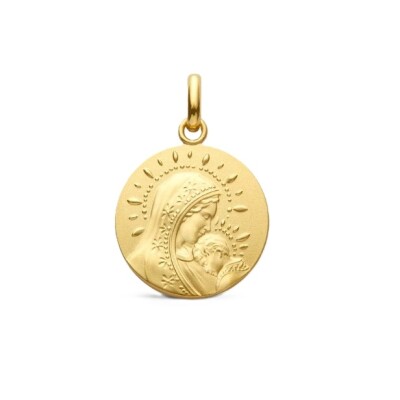 Médaille Arthus Bertrand Vierge à l'enfant Calisson en or jaune, 16mm