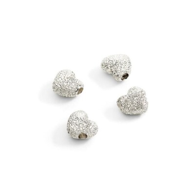 Composants DoDo coeur en argent diamanté