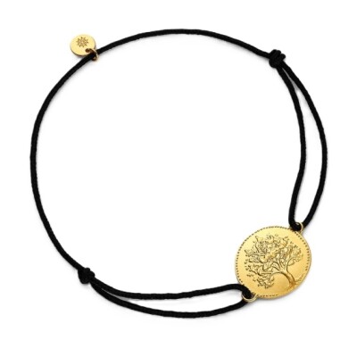 Bracelet sur cordon Arthus Bertrand Arbre de vie relief en or jaune, 16mm