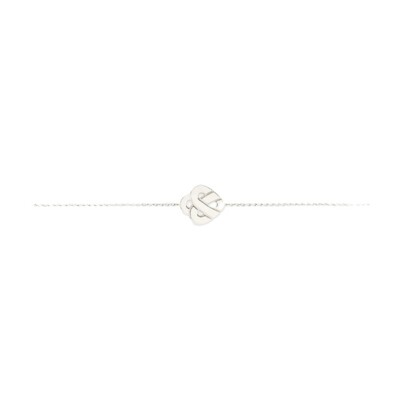 Bracelet Poiray Mini Coeur Entralacé en or blanc sur chaîne
