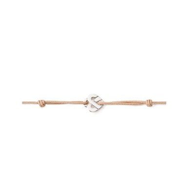 Bracelet sur cordon Poiray Mini Coeur Entrelacé en or blanc