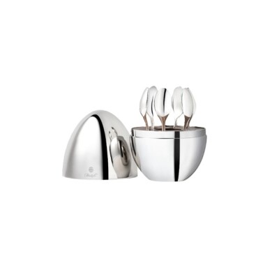 Ensemble Christofle Mood Coffee avec 6 cuillères à expresso en métal argenté