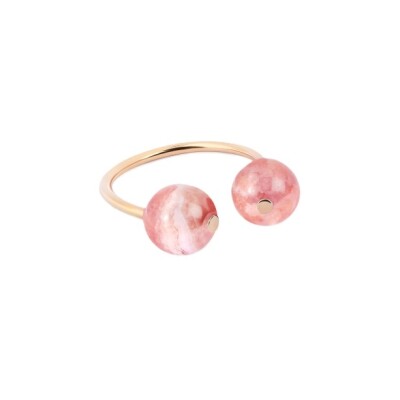 Bague Ginette NY Bubble en or rose et rhodochrosite