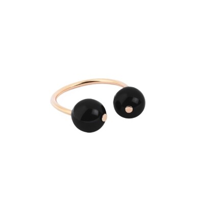 Bague Ginette NY Bubble en or rose et onyx