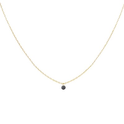 Collier La Brune & La Blonde black 360° en or jaune et diamant noir 0.20ct