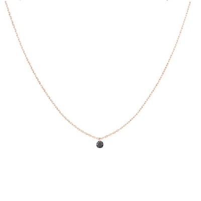 Collier La Brune & La Blonde black 360° en or rose et diamant noir 0.30ct