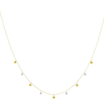 Collier La Brune & La Blonde Confetti Mini rivière en or jaune, saphirs jaunes et diamants