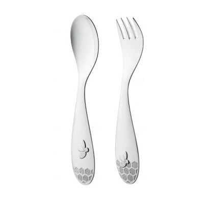 Coffret de 2 couverts Christofle Beebee en métal argenté
