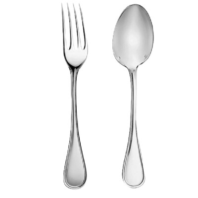 Set de 2 couverts enfants Christofle, Albi, en argent massif