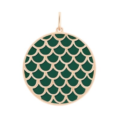 Pendentif Ginette NY Jumbo Koi en or rose et agate verte
