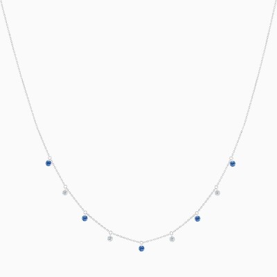 COLLIER MINI RIVIÈRE, SAPHIRS BLEUS ET DIAMANTS