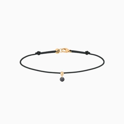 Bracelet Cordon La Brune & La Blonde Diamant Noir 0.10 Carat Or Jaune