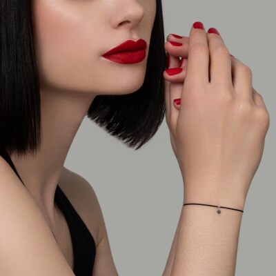 Bracelet Cordon La Brune & La Blonde Diamant Noir 0.10 Carat Or Jaune