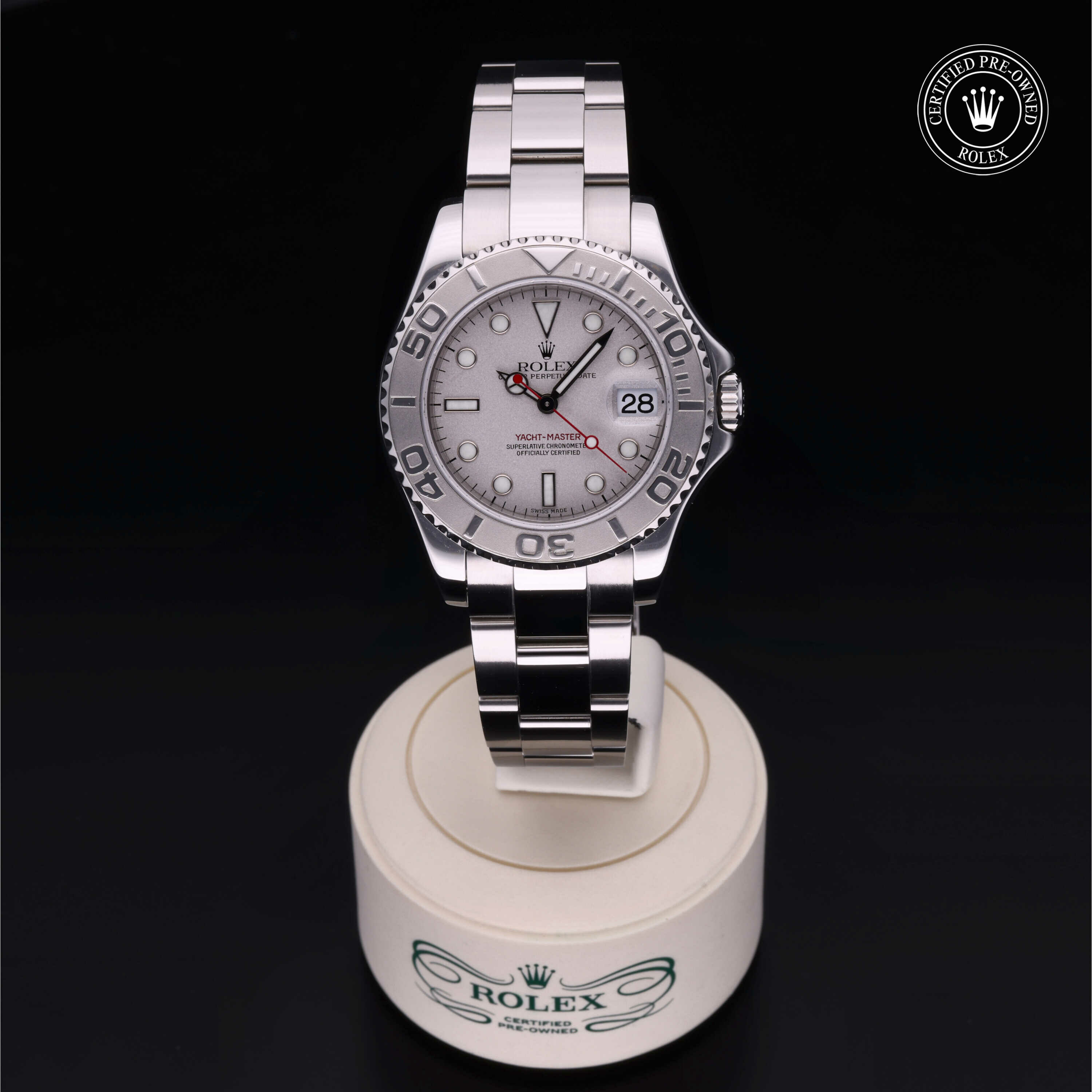 Rolex Yacht-Master 35 en Rolesium Platine M168622-0005 chez Ferret