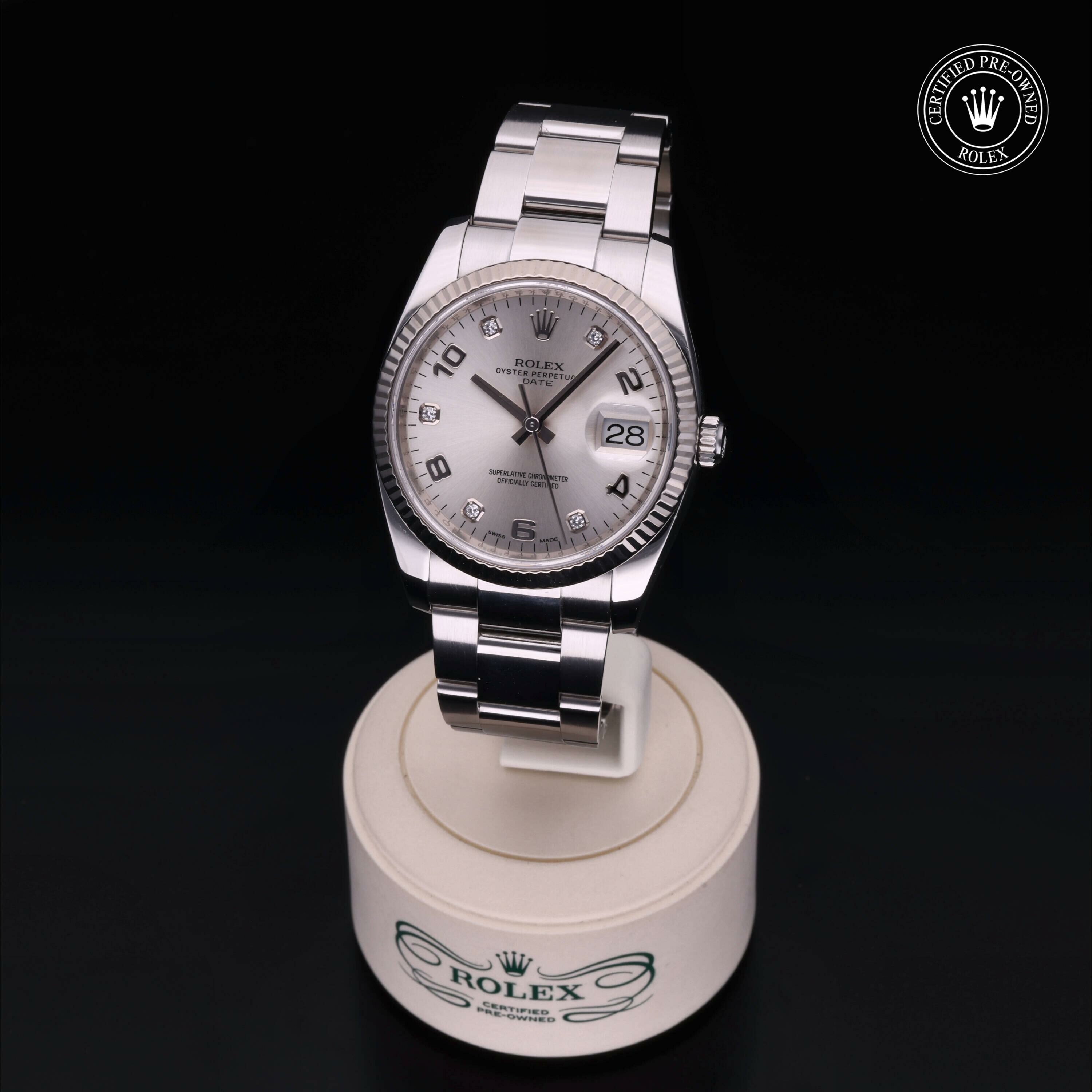 Rolex Date 34 in Rolesor 18 Carat White M115234-0012 at Ferret - view 2