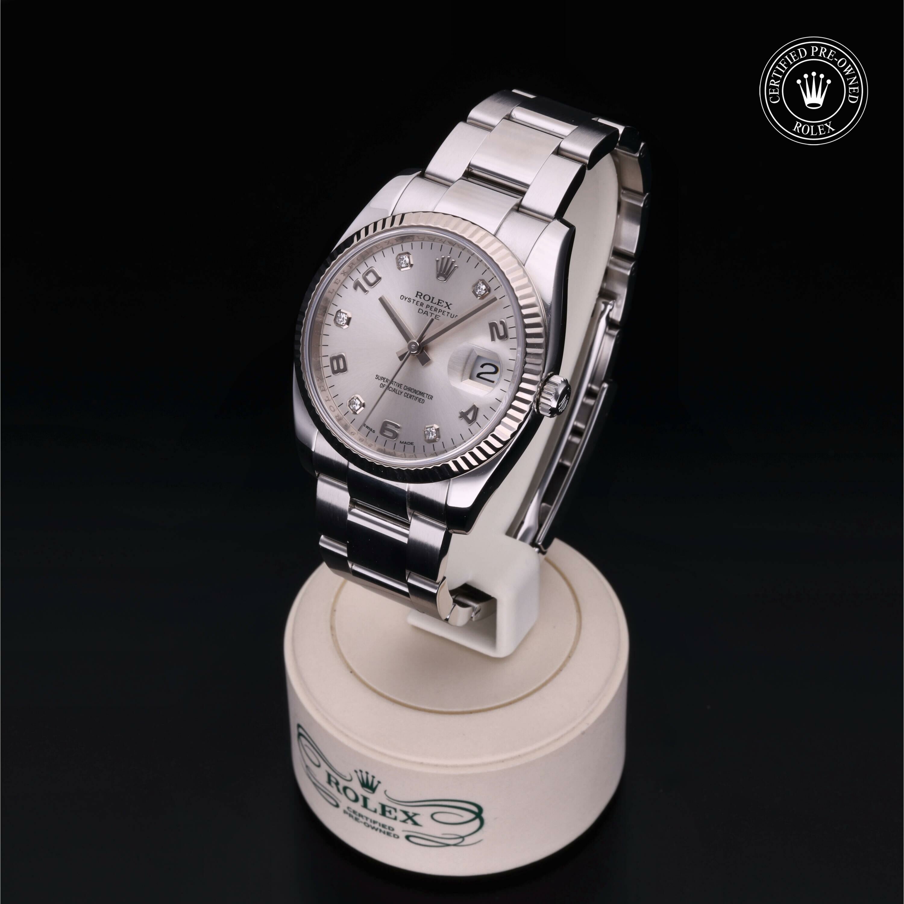 Rolex Date 34 in Rolesor 18 Carat White M115234-0012 at Ferret - view 4
