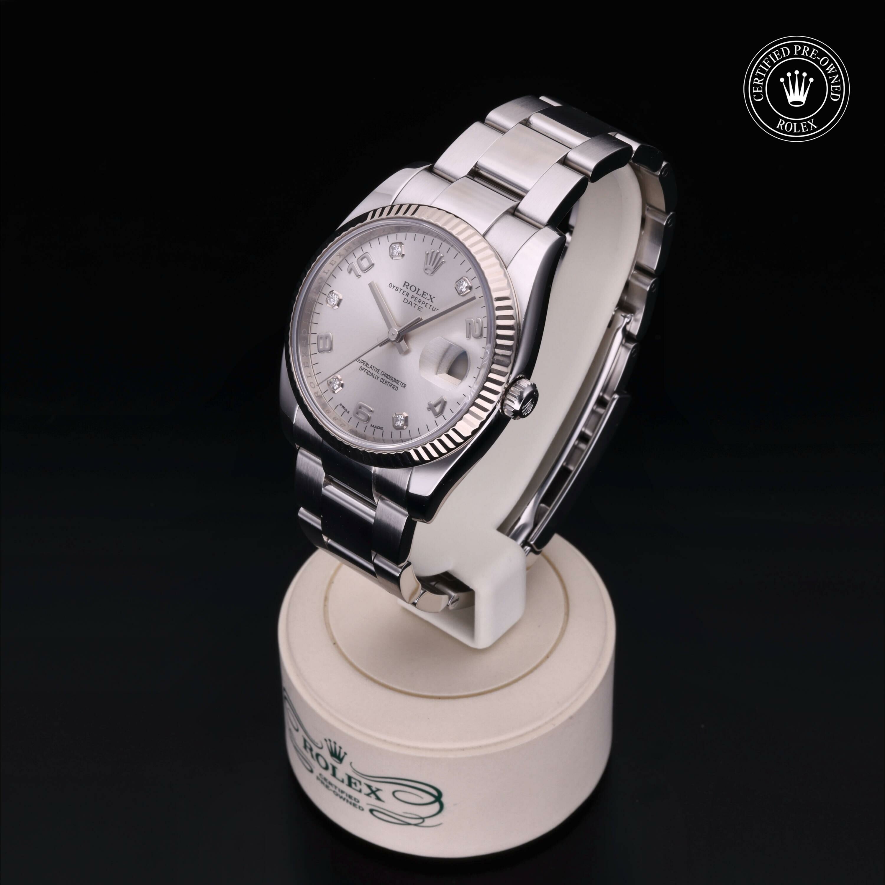 Rolex Date 34 in Rolesor 18 Carat White M115234-0012 at Ferret - view 5
