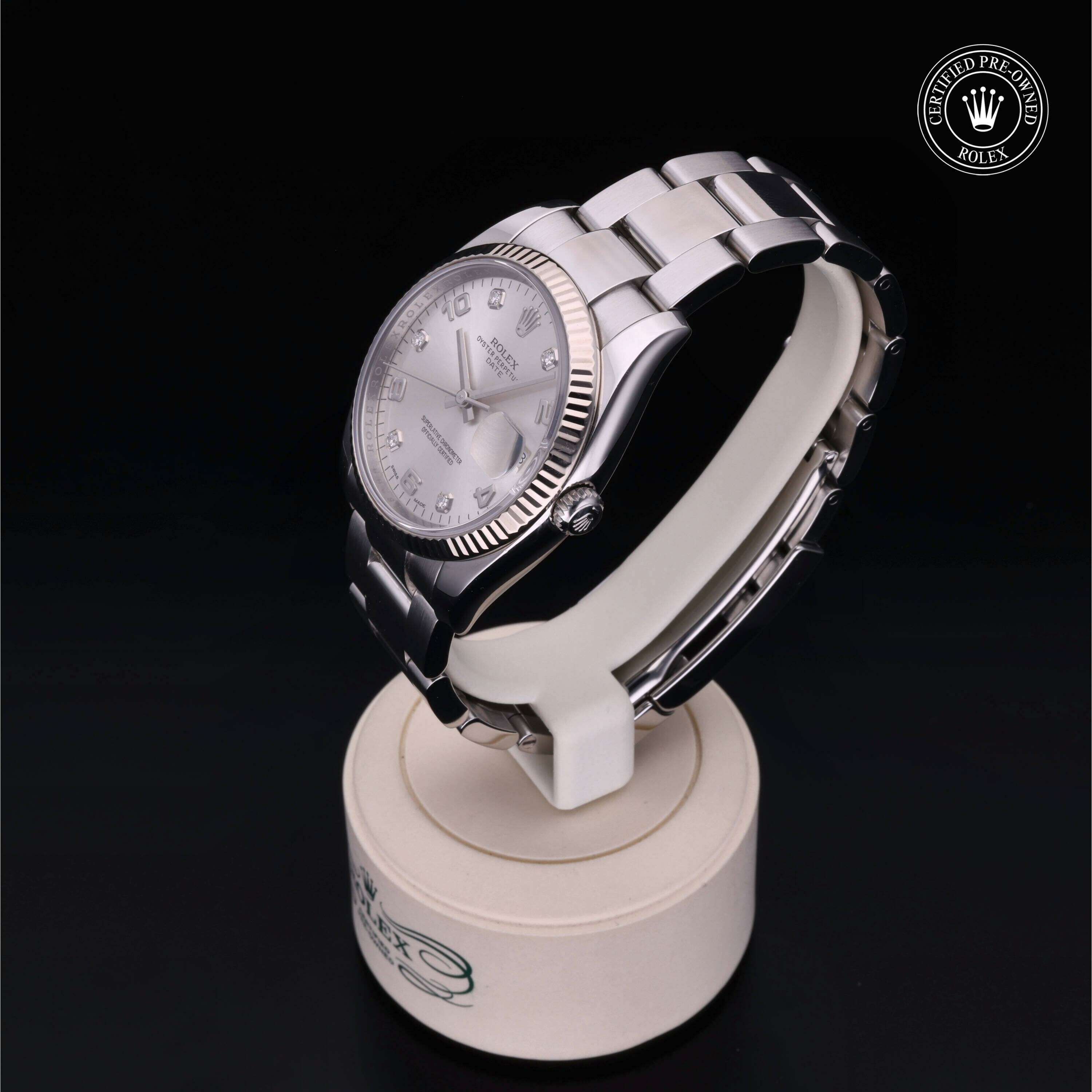 Rolex Date 34 in Rolesor 18 Carat White M115234-0012 at Ferret - view 7